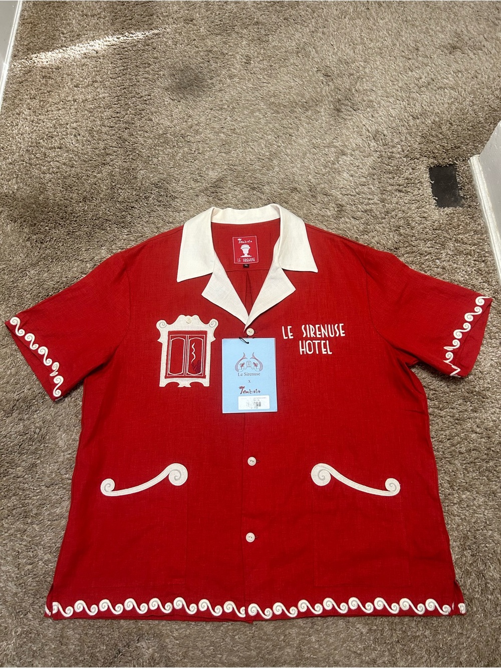 Tombolo X Le Sirenuse Linen Short-Sleeve Button-Down Shirt - Size XL - NWT